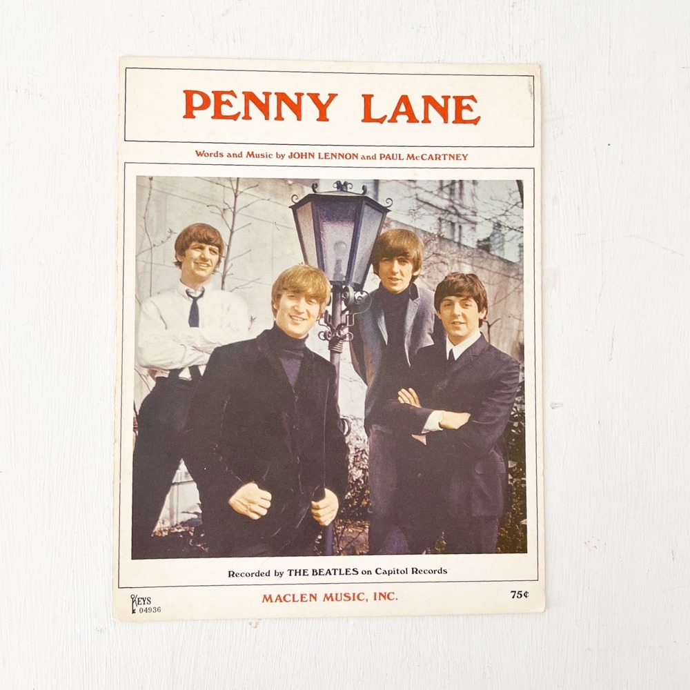 The Beatles Sheet Music Penny Lane Vintage 1960s Maclen Music Capitol Records